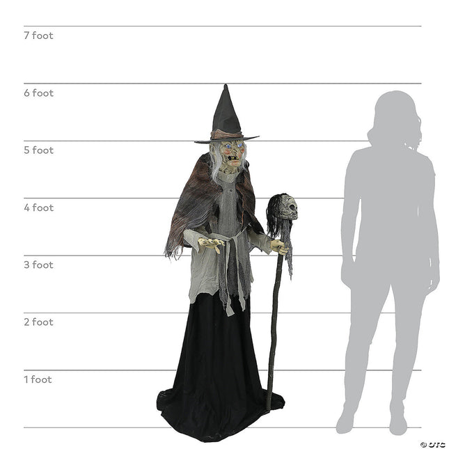 6' Lunging Witch With Digital Eyes- size comparison