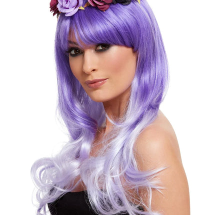 Purple Day of The Dead Glam Wig