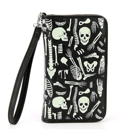 GLOW IN THE DARK SKELETON PARTS WALLET- Front View