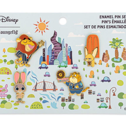Zootopia 4 Piece Pin Set- on packaging