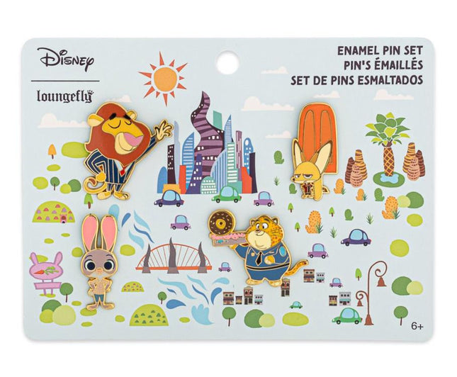 Zootopia 4 Piece Pin Set- on packaging