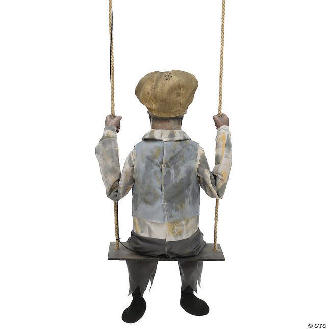 62" Hanging Lightup Animated Swinging Skeleton Boy- back view