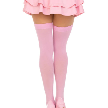 Luna Thigh High Stockings- pink, back view
