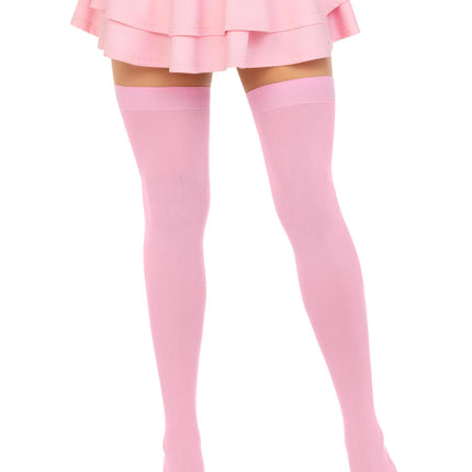 Luna Thigh High Stockings- pink, front view
