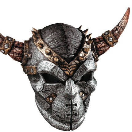 Warlord spiked latex helmet with horns mask.