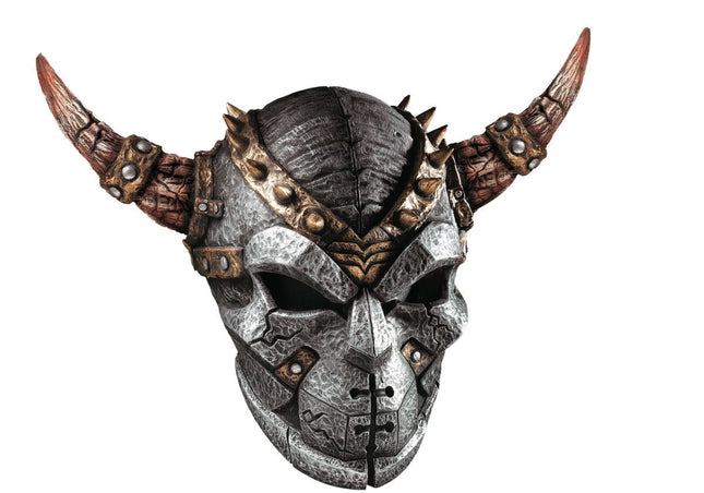 Warlord spiked latex helmet with horns mask.