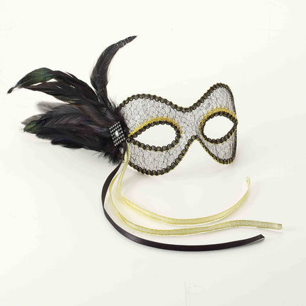 Blk Gold Venetian Mask