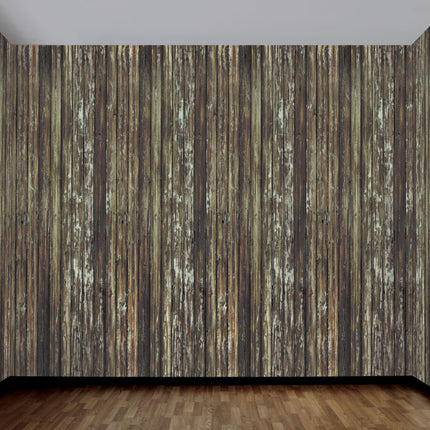 Wood Wall 100' Plastic Backdrop