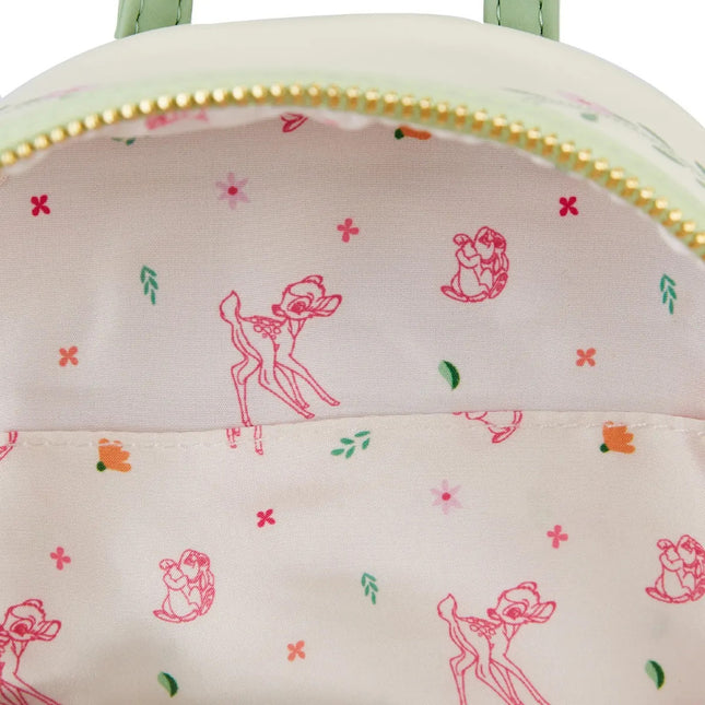 Bambi Spring Time Gingham Mini Backpack- inside print