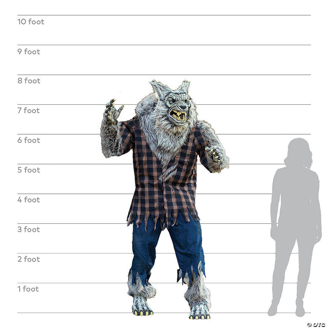 7.5' Animated Hulking Werewolf- size comparison