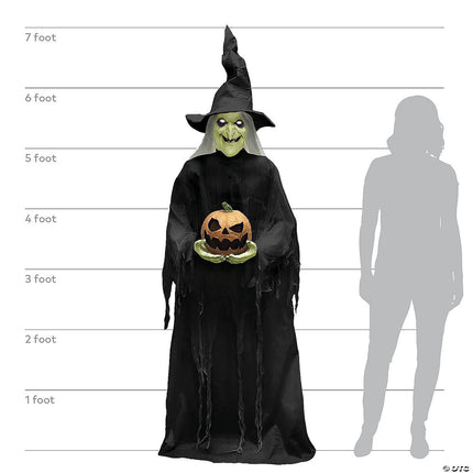 7' Witchy Witch Animated Prop- size comparison