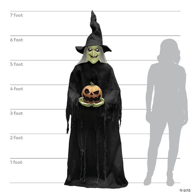 7' Witchy Witch Animated Prop- size comparison