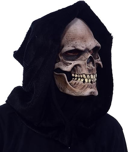 Grim Reaper Plush Hood Skull Mask