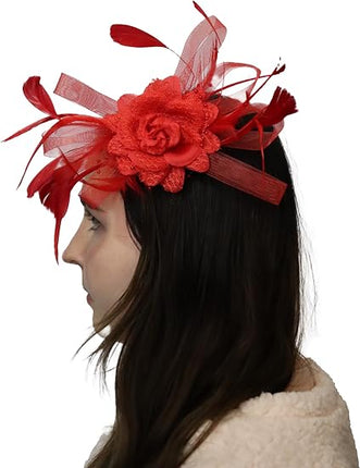 Flower and Feathers Clip on Hair Piece