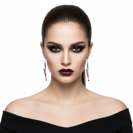 Bloody Rhinestone Knife Earring