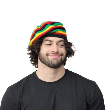 Green Leaf Rasta Tam Beanie Hat