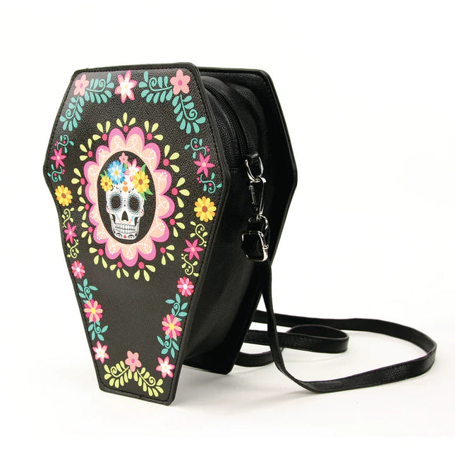 SUGAR SKULL COFFIN CONVERTIBLE CROSSBODY- Side View