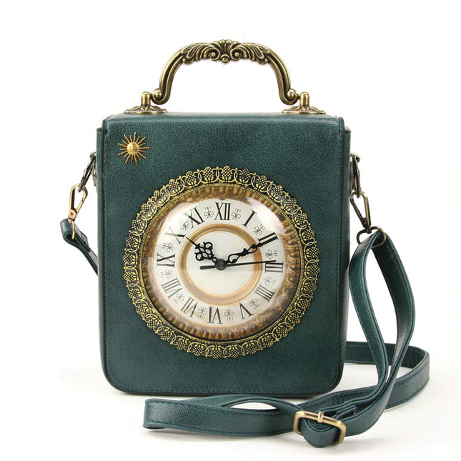 VINTAGE CLOCK RECTANGLE SHOULDER BAG- Front View