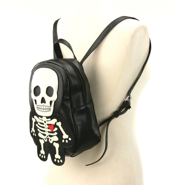 GLOW IN THE DARK SKELETON MAN MINI BACKPACK- On Mannequin Side View