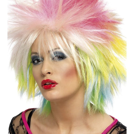 Multi-Colored 80s Attitude Wig