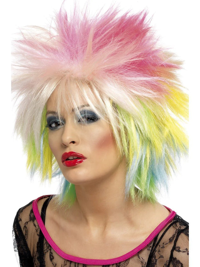 Multi-Colored 80s Attitude Wig