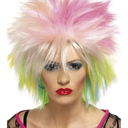 Multi-Colored 80s Attitude Wig
