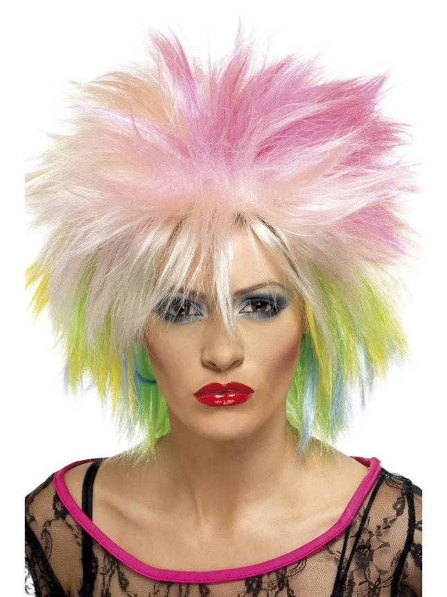 Multi-Colored 80s Attitude Wig