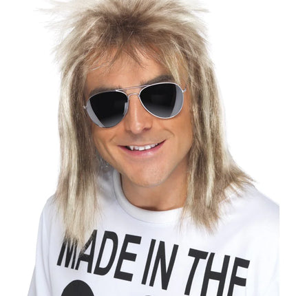 Ash Blonde 80s Mullet Wig