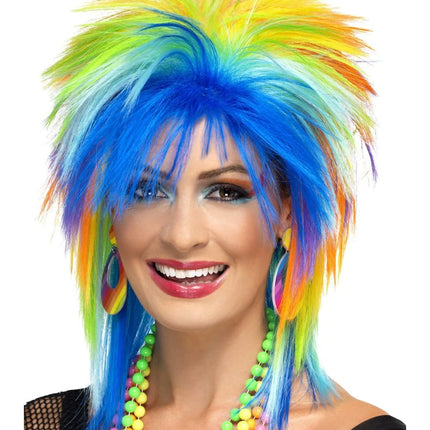 Rainbow 80s Punk Wig