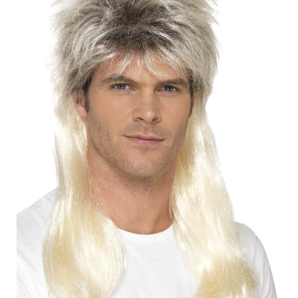 Blonde 80s Rock Mullet Wig