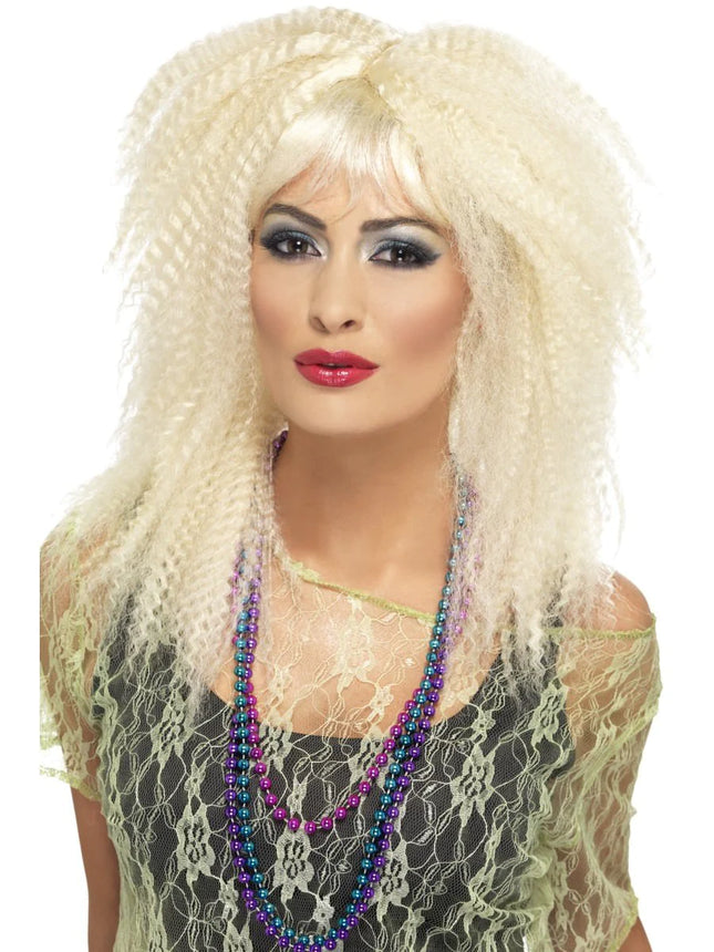 Blonde 80s Trademark Crimp Wig