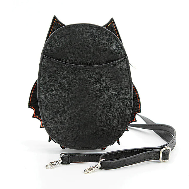 GLOW IN THE DARK SKELETON BAT SHOULDER BAG- Back View
