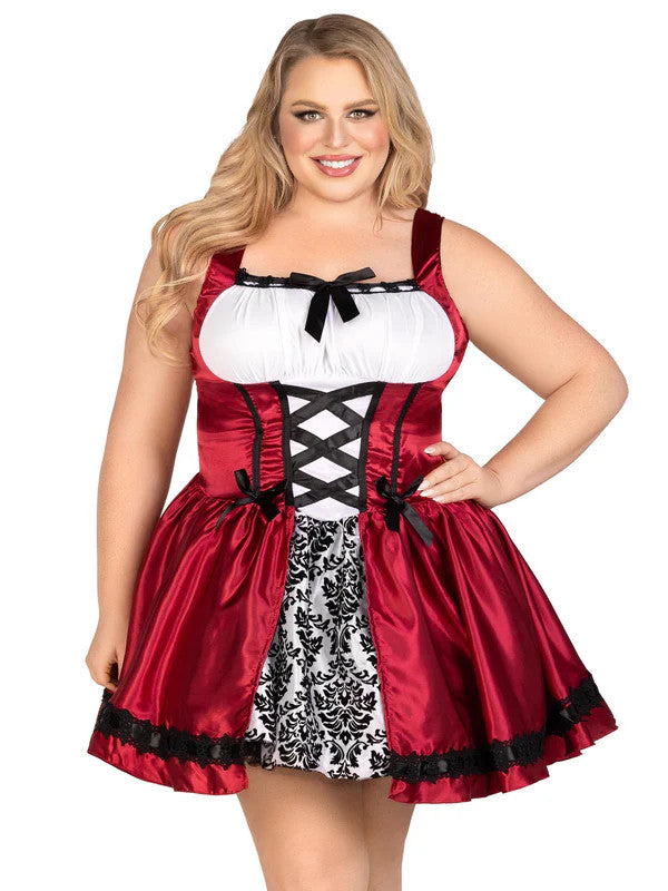 Plus Gothic Red Riding Hood Costume- front view, no cape