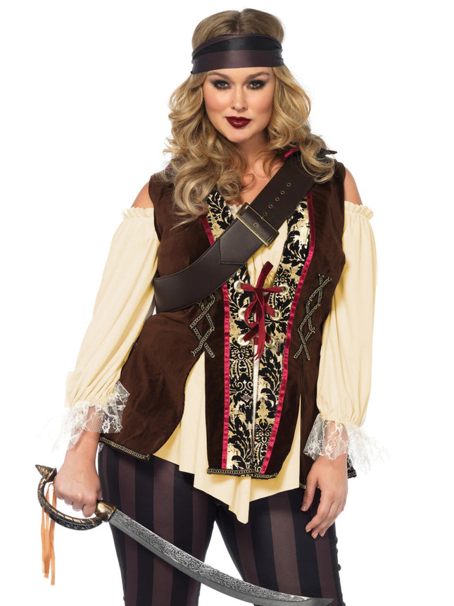 Plus Captain Blackheart Pirate Costume- front view