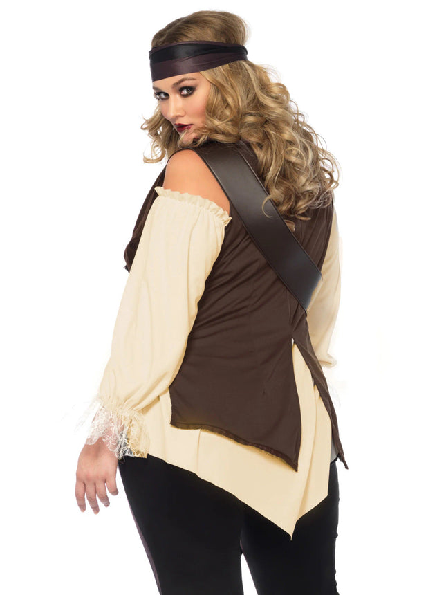 Plus Captain Blackheart Pirate Costume- back view