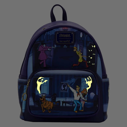 Scooby Doo Monster Chase Glow In The Dark Mini Backpack- glowing front view