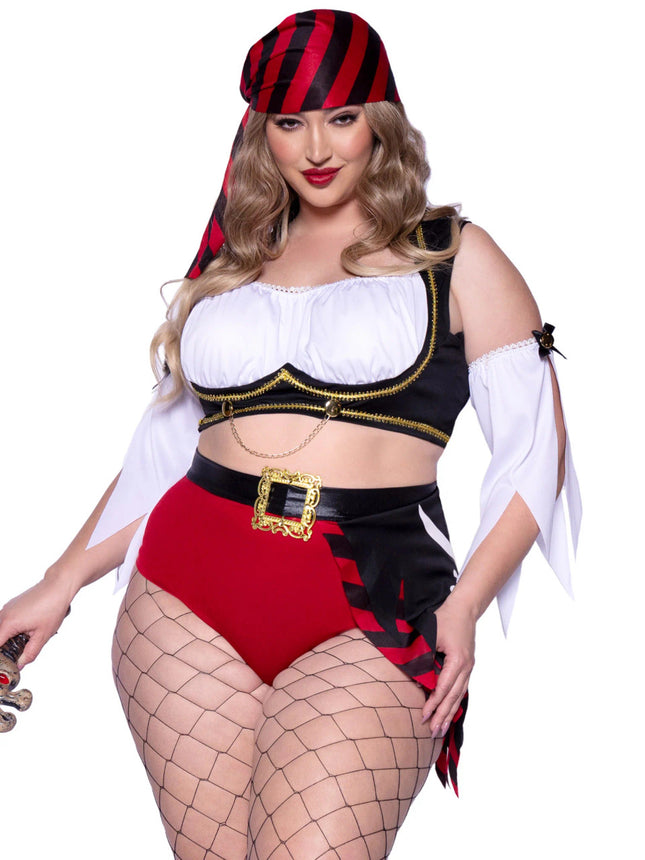 Wicked Wench Pirate Costume- plus, front view