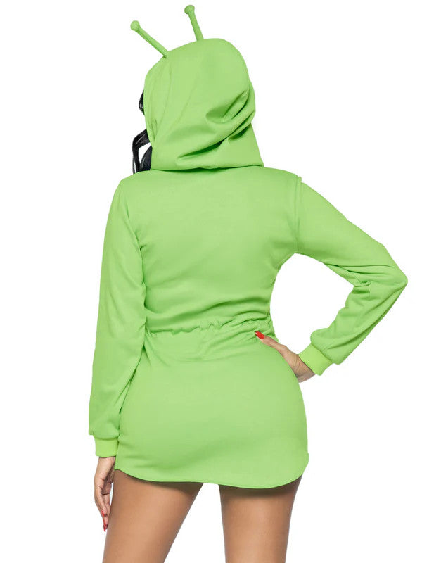 Alien Hoodie Fleece Dress- back view