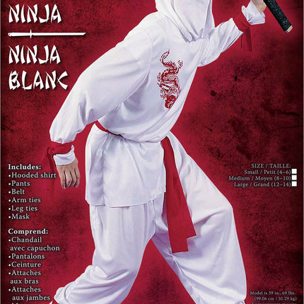 White Ninja Child Costume- package