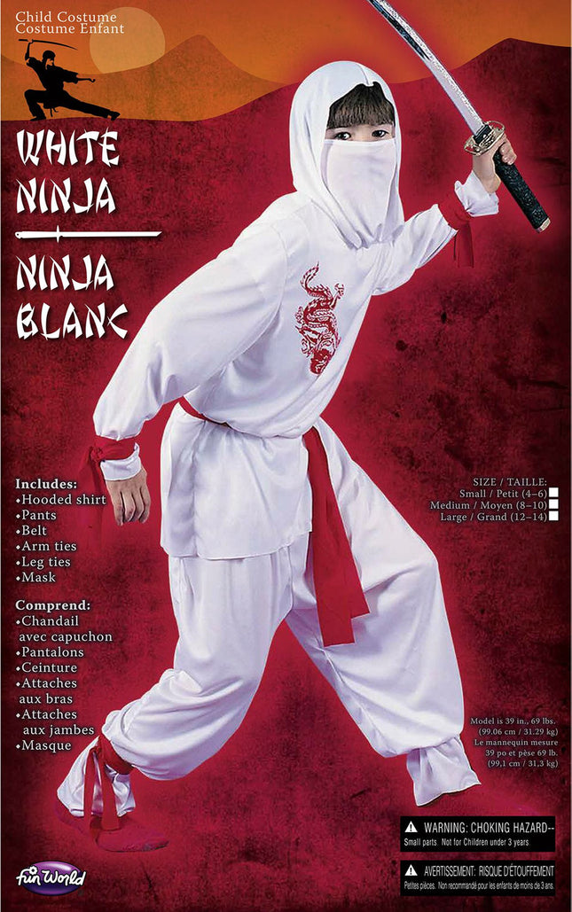 White Ninja Child Costume- package