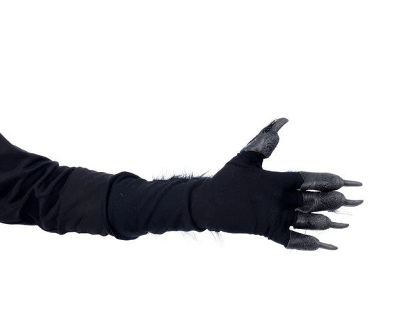 Black Monster Hands- palm side view, one glove