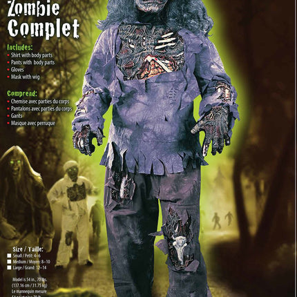 Complete Child Zombie Costume- packaging