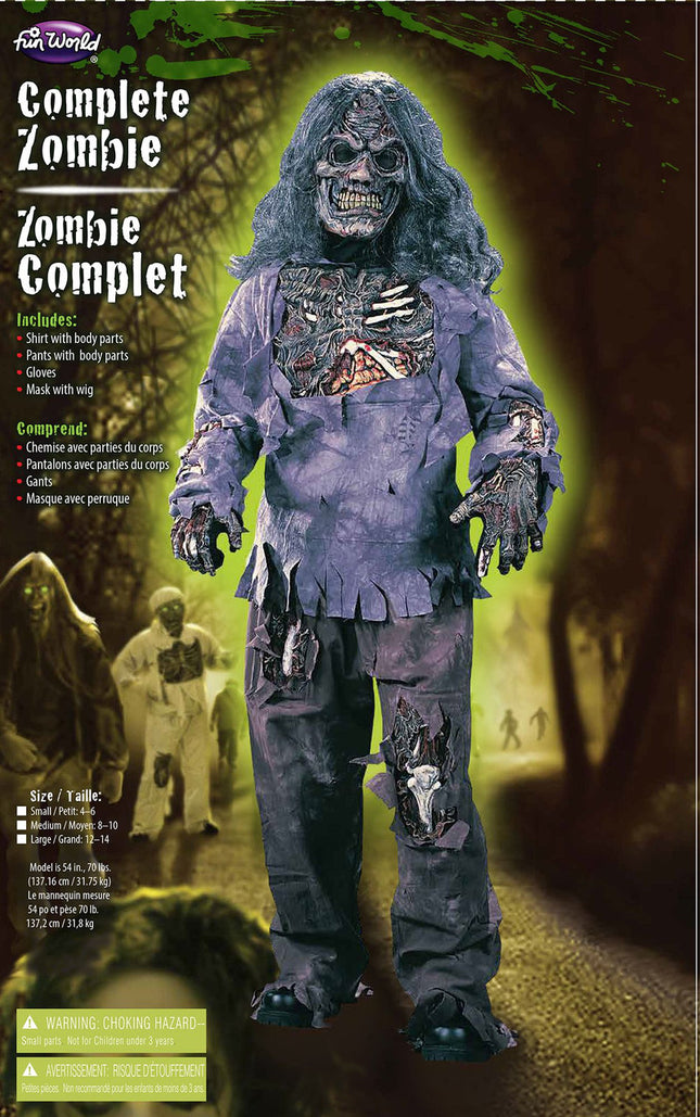 Complete Child Zombie Costume- packaging