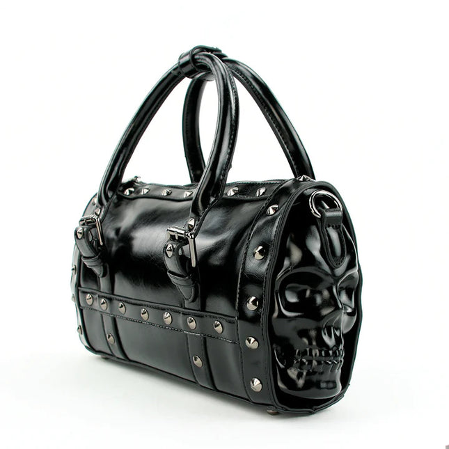 DUAL SKULL SATCHEL BAG- Side View