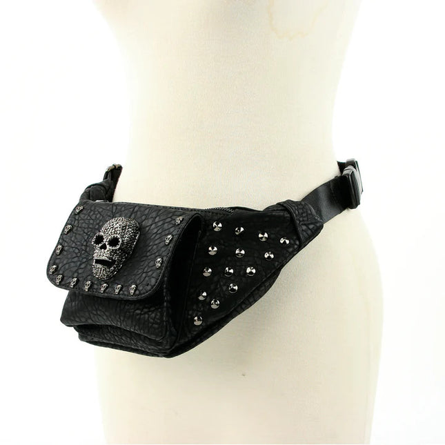 STUDDED SKULL FANNY PACK BAG- Side View