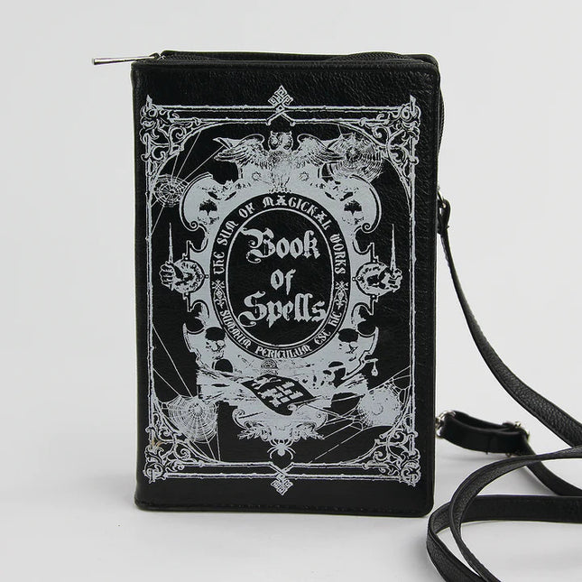 GLOW IN THE DARK BOOK OF SPELLS CROSSBODY BAG- Front View