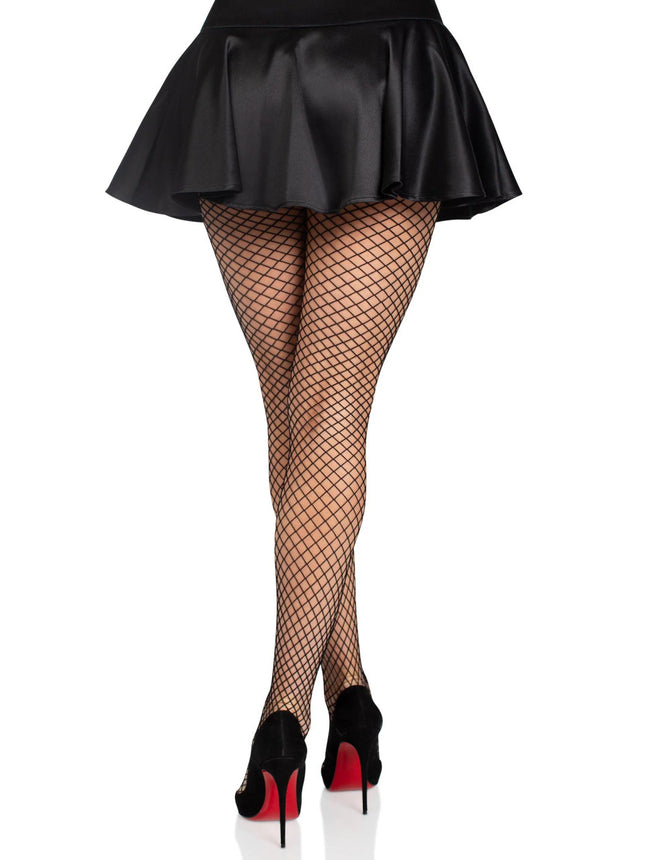 Gaia Spandex Net Industrial Tights- black, back view