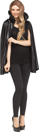 Metallic Capes- black, front view