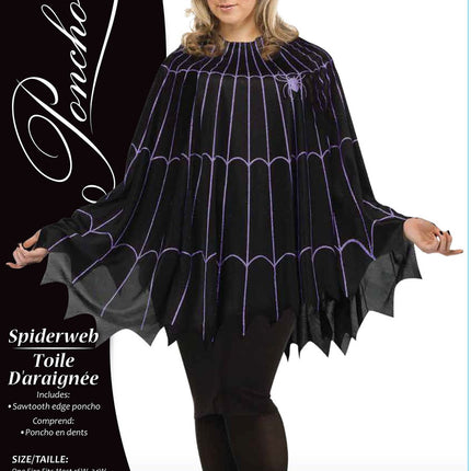 Plus Spider Web Ponchos- purple, packaging