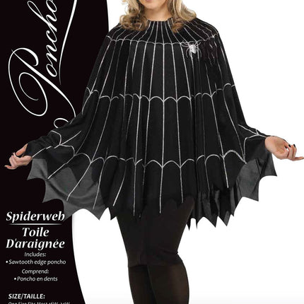 Plus Spider Web Ponchos- silver, packaging